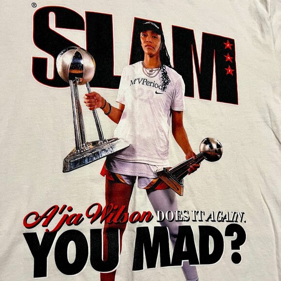 A'ja Wilson Las Vegas Aces Slam Cover MVP Graphic T-Shirt, Unisex Medium - Picture 5 of 6